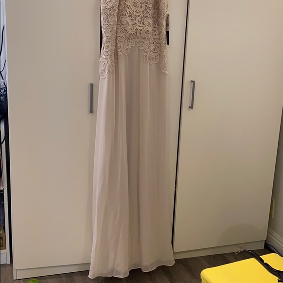 Aidan Mattox Champagne Long Dress NWT - Picture 4 of 9